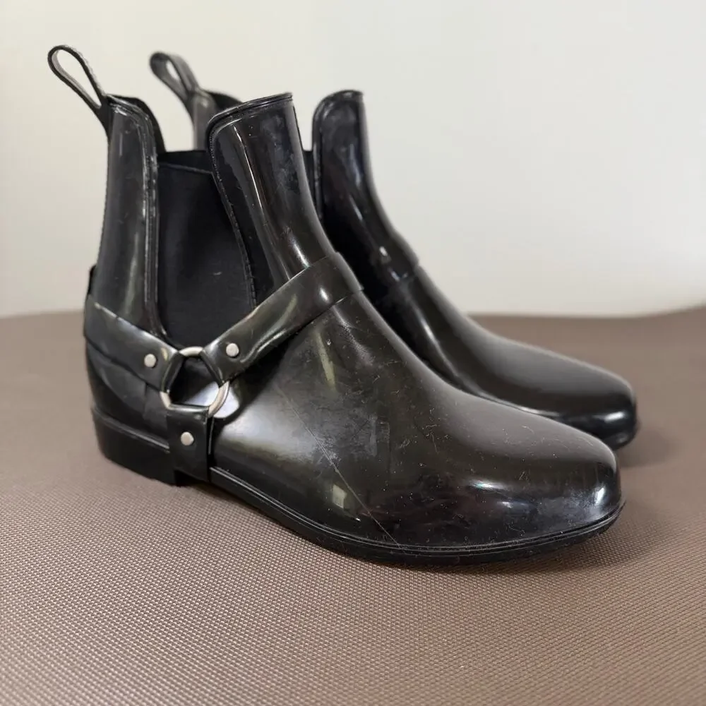 LAUREN RALPH LAUREN Tricia-Bo-Rai Wellies Rain Boots Black Outdoor Size 9B